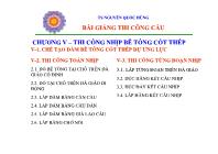 Bài giảng thi công cầu - Chương V: Thi công nhịp bê tông cốt thép