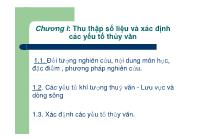 Bài giảng Thủy văn công trình - Chương I: Thu thập số liệu và xác ñịnh các yếu tố thủy văn