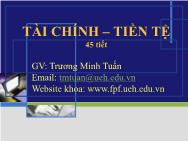 Giáo trình môn Tài chính – tiền tệ