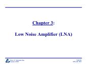 Kĩ thuật viễn thông - Chapter 3: Low noise amplifier (lna)