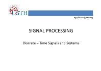 Signal processing - Discrete – Time signals and systems