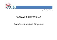 Signal processing - Transform analysis of lti systems