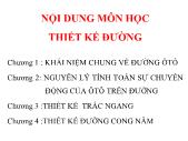 Thiết kế đường - Chương II: Nguyên lý tính toán sự chuyển động của ôtô trên đường